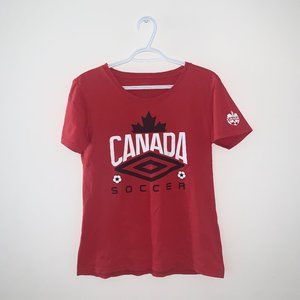2/$30 Umbro Canada Soccer Red T-Shirt Top Medium